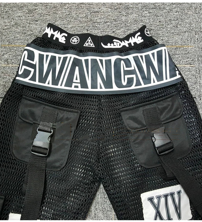 Jazz Dance Costumes Fashion Sexy Mesh Pants Hip Hop Clothing Adult Street Dancing Trousers Nightclub Modern Stage Outfit