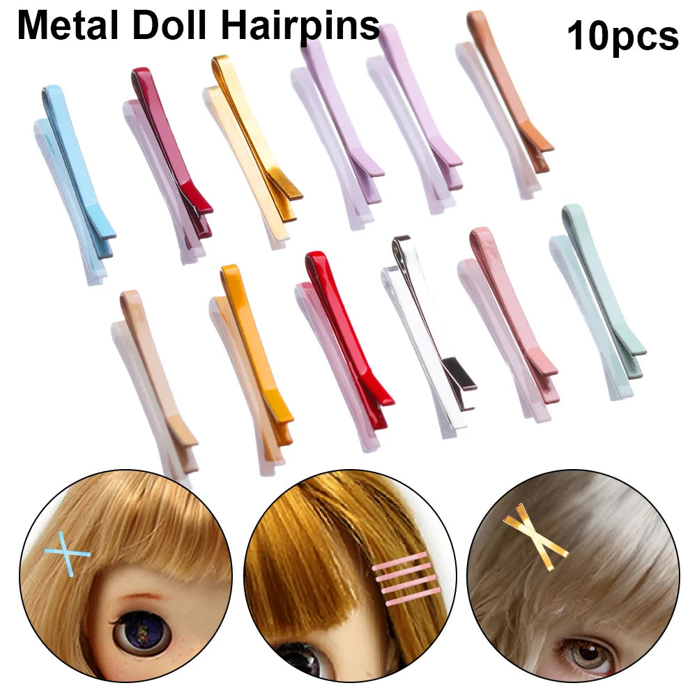 Doll Hair Clips (10pc Metal)