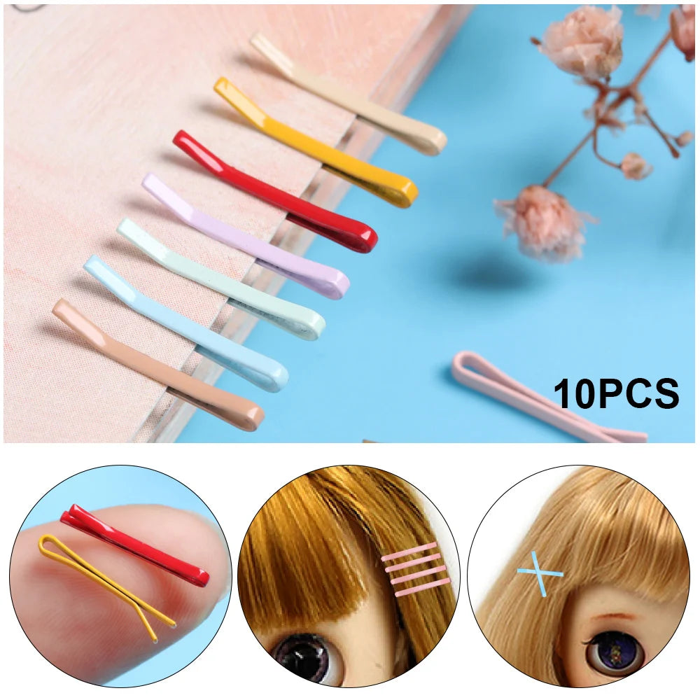 Doll Hair Clips (10pc Metal)