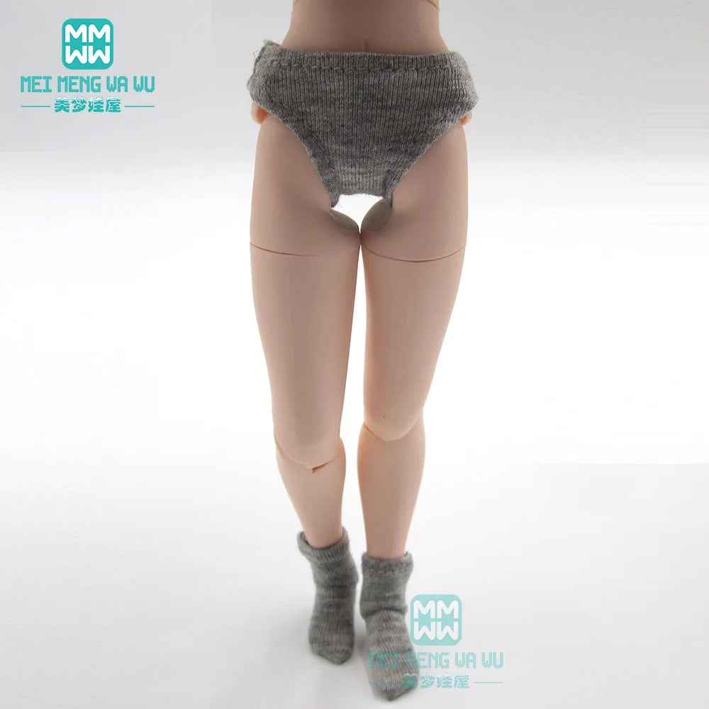 Accessories for dolls for Blyth Azone OB22 OB24 doll Fashion Plain underwear, socks set white, gray, pink