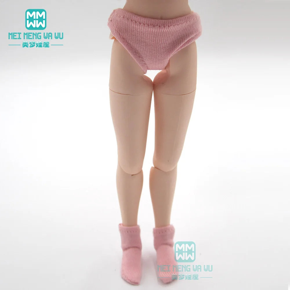 Accessories for dolls for Blyth Azone OB22 OB24 doll Fashion Plain underwear, socks set white, gray, pink