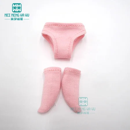 Accessories for dolls for Blyth Azone OB22 OB24 doll Fashion Plain underwear, socks set white, gray, pink