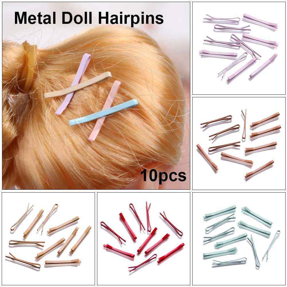 Doll Hair Clips (10pc Metal)