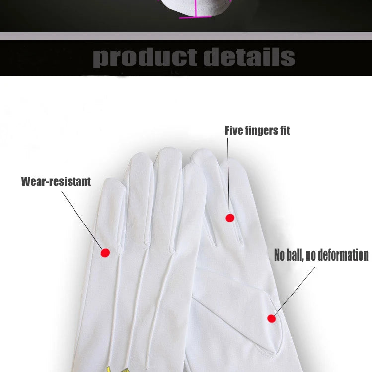 A pair of Masonic clothing accessories in cotton polyester white Masonic Masonic gloves with the best-selling logo apron collar