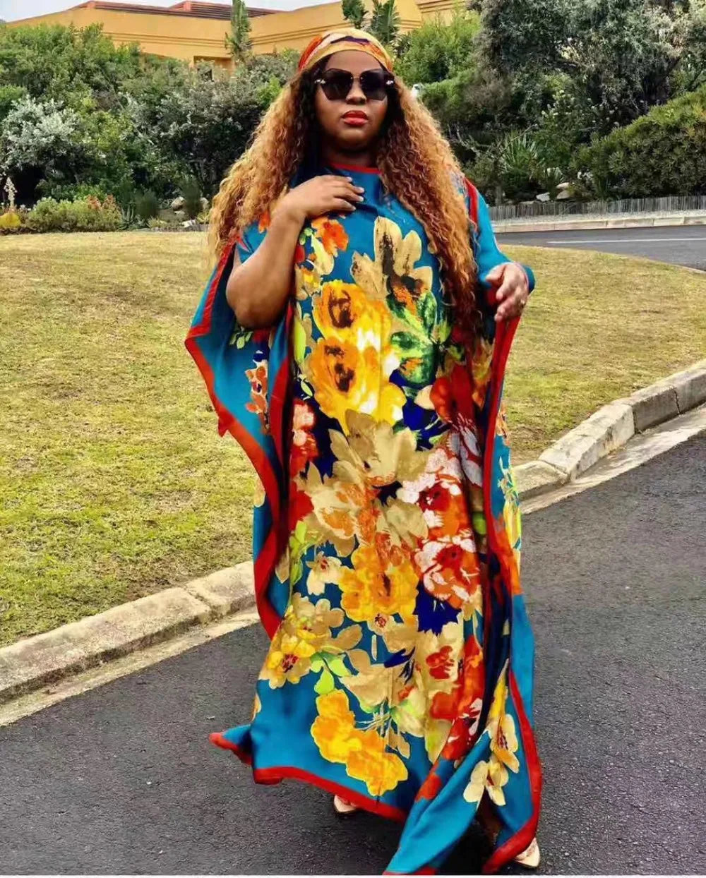 African Women 2024 Autumn Winter Loose Abaya Oversize Europe Printed Warm Femme Robe For Holiday Outlet Kaftan Dress