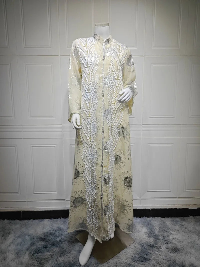 Luxury Embroidery Dubai Abaya Dress for Muslim Women Elegant Eid Islamic Party Jalabiya Clothing New Turkey Moroccan Kaftan Robe