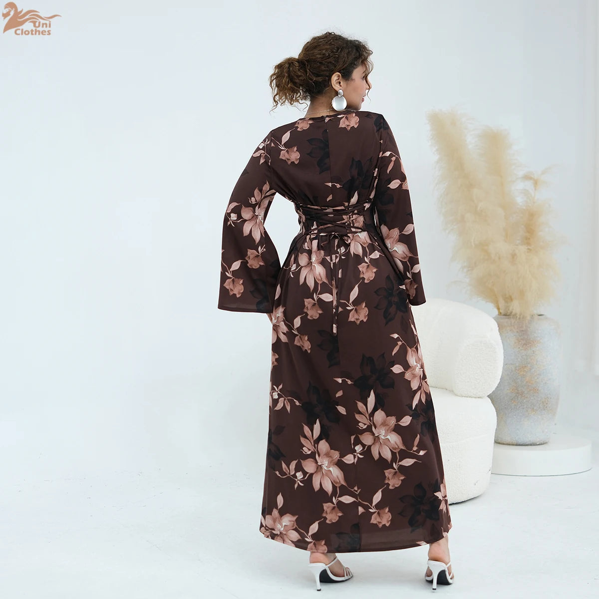 Zahraa Abaya 2026 Women's Dresses Islamic Clothing Printed Floral Abaya Modest Dresses Closed Abaya Women Muslim Dress Summer