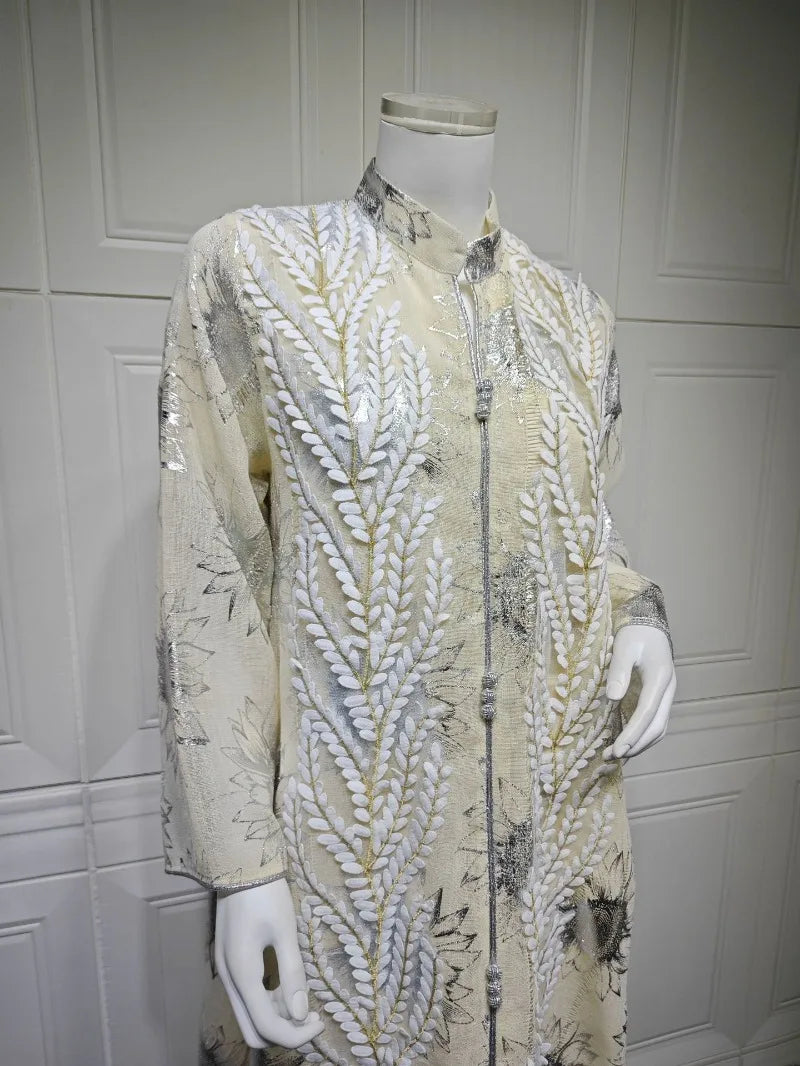 Luxury Embroidery Dubai Abaya Dress for Muslim Women Elegant Eid Islamic Party Jalabiya Clothing New Turkey Moroccan Kaftan Robe