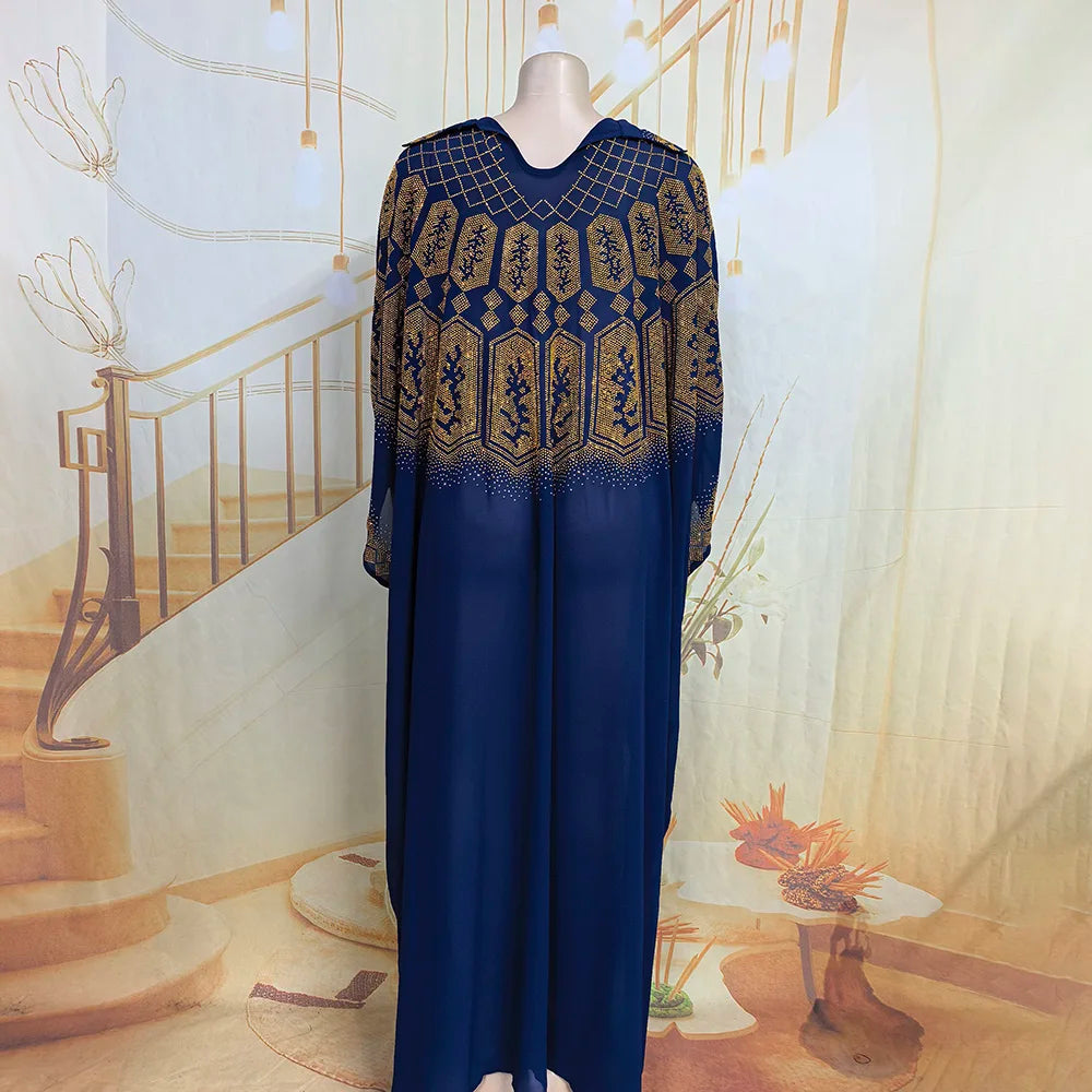 Luxury African Chiffon Dresses for Women Elegant Two-Piece Set Women Dress for Church turkey dress