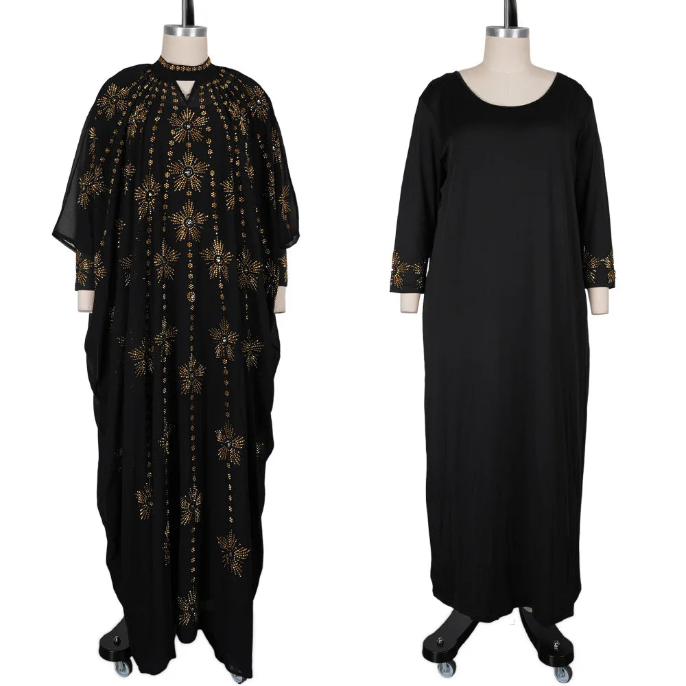Abayas For Women Dubai African Muslim Fashion Dress Caftan Marocain Evening Party Dresses Chiffon Boubou Robe Djellaba Femme
