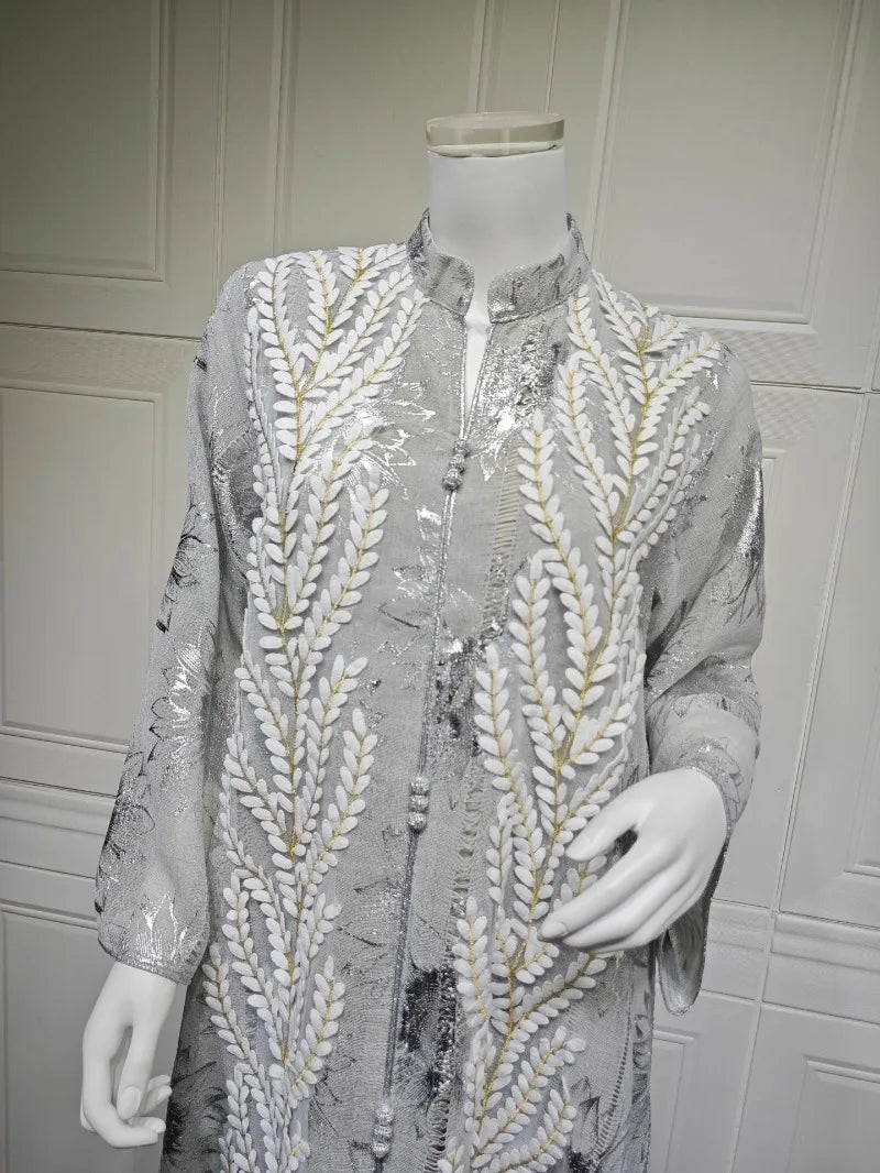 Luxury Embroidery Dubai Abaya Dress for Muslim Women Elegant Eid Islamic Party Jalabiya Clothing New Turkey Moroccan Kaftan Robe