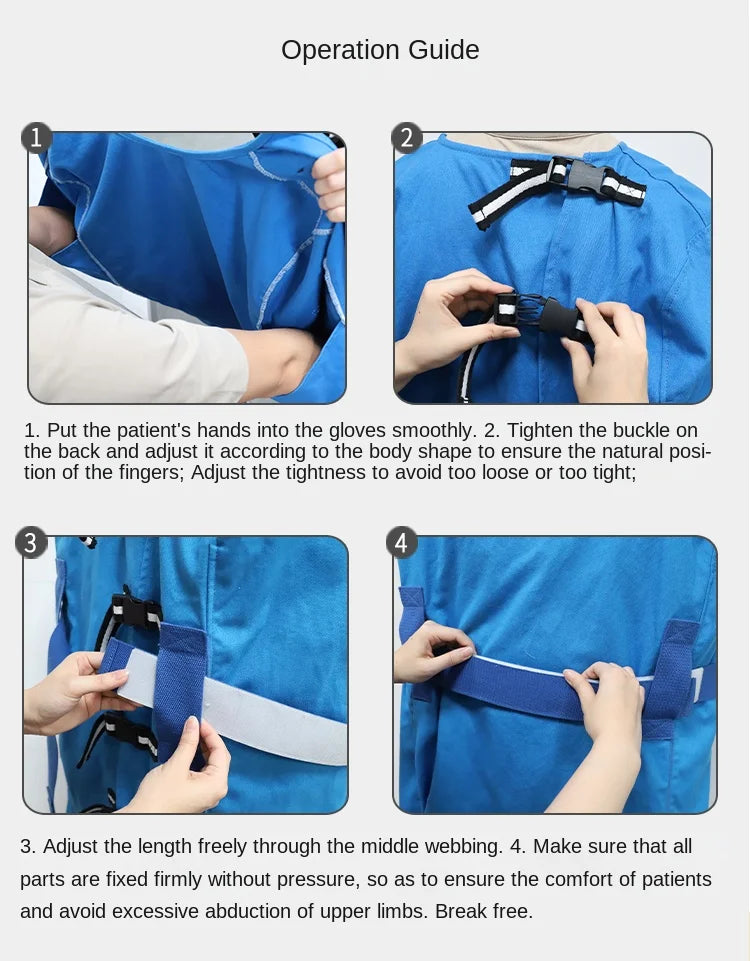 New Protective Restraint Clothing Oxford Cloth Safety Clothing Breathable Back Buckle Hidden Sleeves Portable Wear-Resistant
