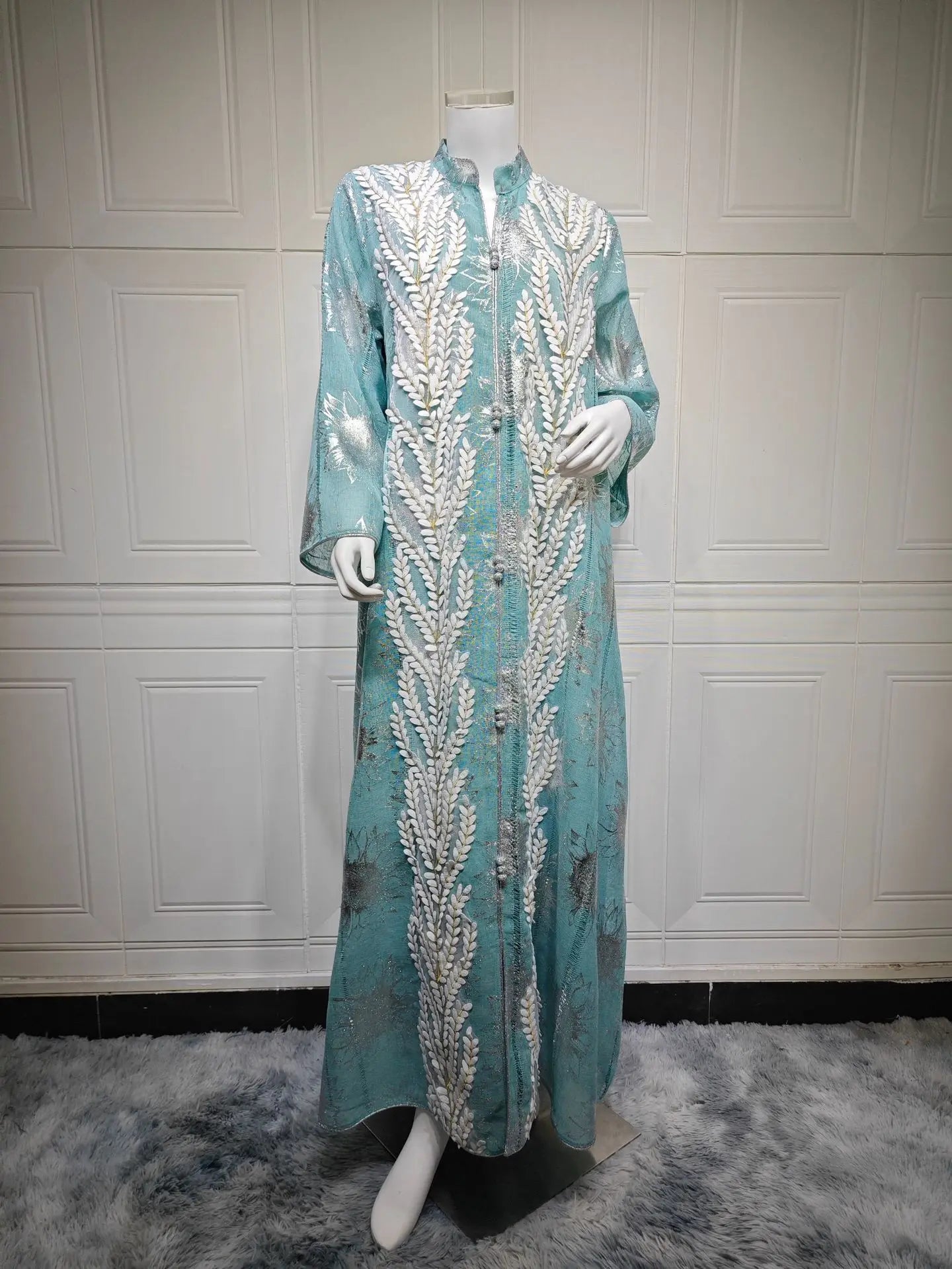Luxury Embroidery Dubai Abaya Dress for Muslim Women Elegant Eid Islamic Party Jalabiya Clothing New Turkey Moroccan Kaftan Robe