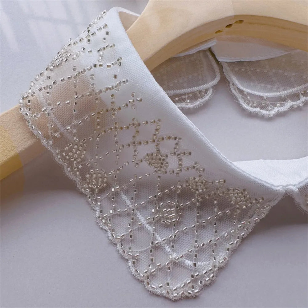 Clothing Accessory Women's Lace Collar New Lace Up Shawl Embroidered Bead Collar Detachable Shirt Dress Blouse Decor