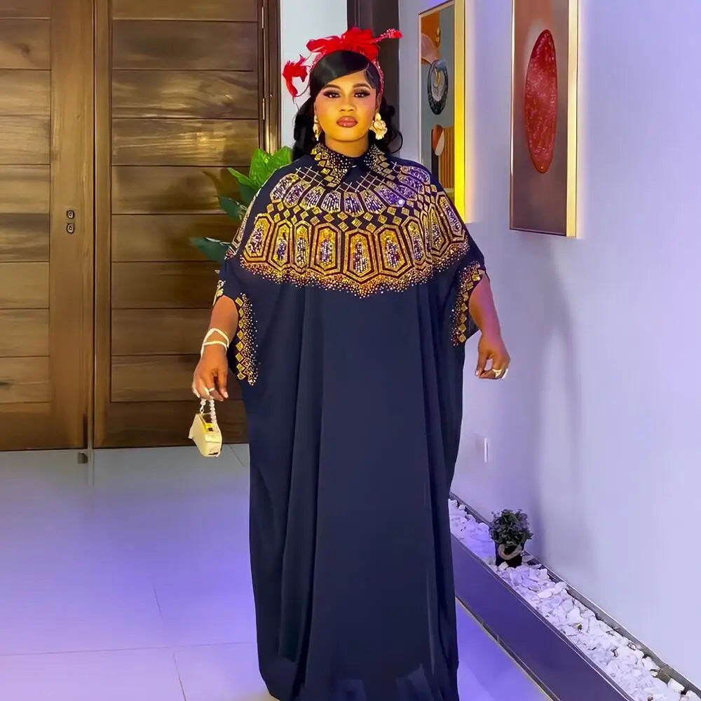 Luxury African Chiffon Dresses for Women Elegant Two-Piece Set Women Dress for Church turkey dress