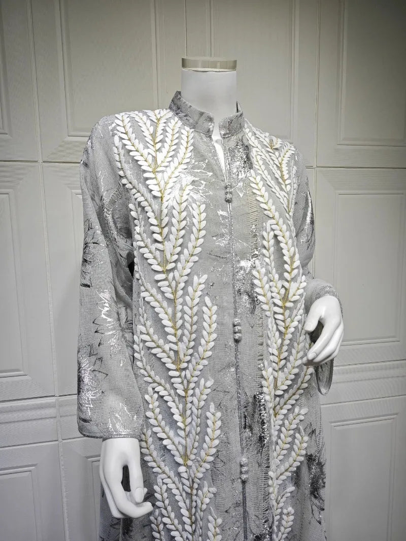 Luxury Embroidery Dubai Abaya Dress for Muslim Women Elegant Eid Islamic Party Jalabiya Clothing New Turkey Moroccan Kaftan Robe