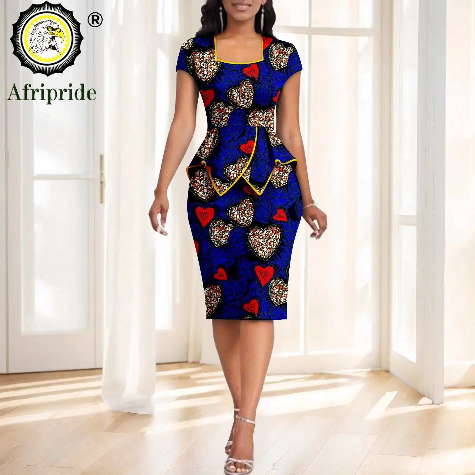 African Clothes for Women Half Sleeve High Waist Embroidery Tops and Skirts 2 Piece Set Print Outfits Elegant Attire 2526024