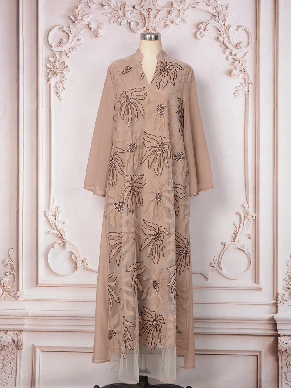 Africa Clothing Women Middle East Muslim Dress Eid Arab Beaded Islam Femme Party Jalabiya Turkey Abaya Moroccan Kaftan Robe