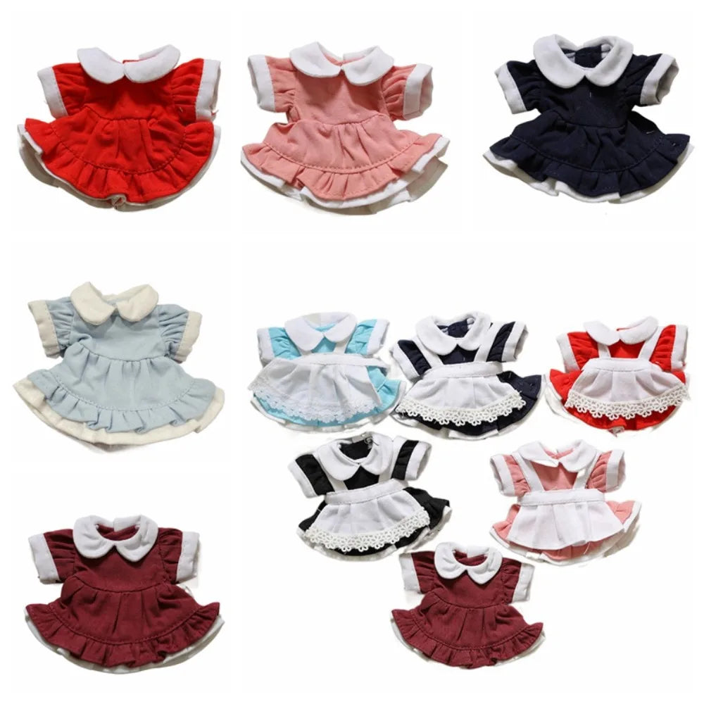 Stuffed Clothes Dress Up Lolita Dress Maid Dress Clothing ‘s Clothes 12cm Princess Skirt Cotton Clothes Girl Gifts