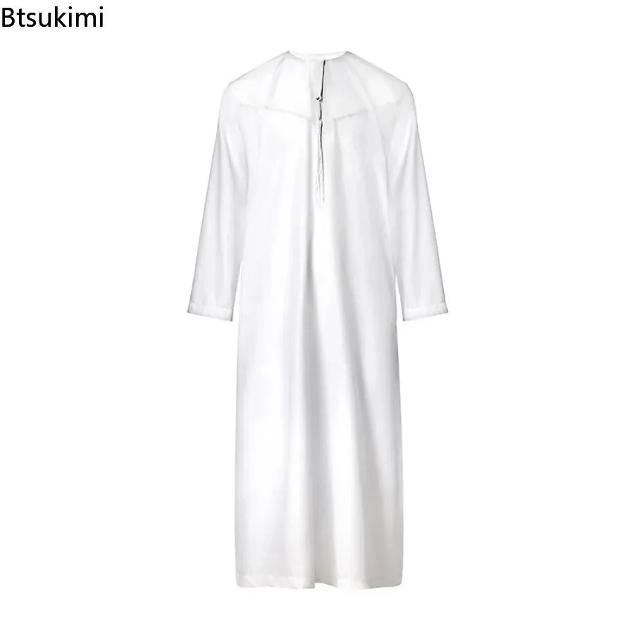 2026 Abaya Islamic Men Robe Muslims Dresses Djellaba Simple Fashion Applique Shirts Arabic Dress Men Ethnic Clothing Gift Thobe