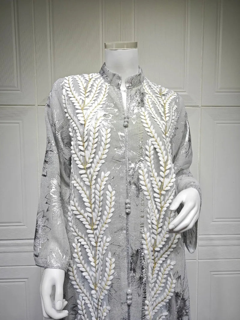 Luxury Embroidery Dubai Abaya Dress for Muslim Women Elegant Eid Islamic Party Jalabiya Clothing New Turkey Moroccan Kaftan Robe