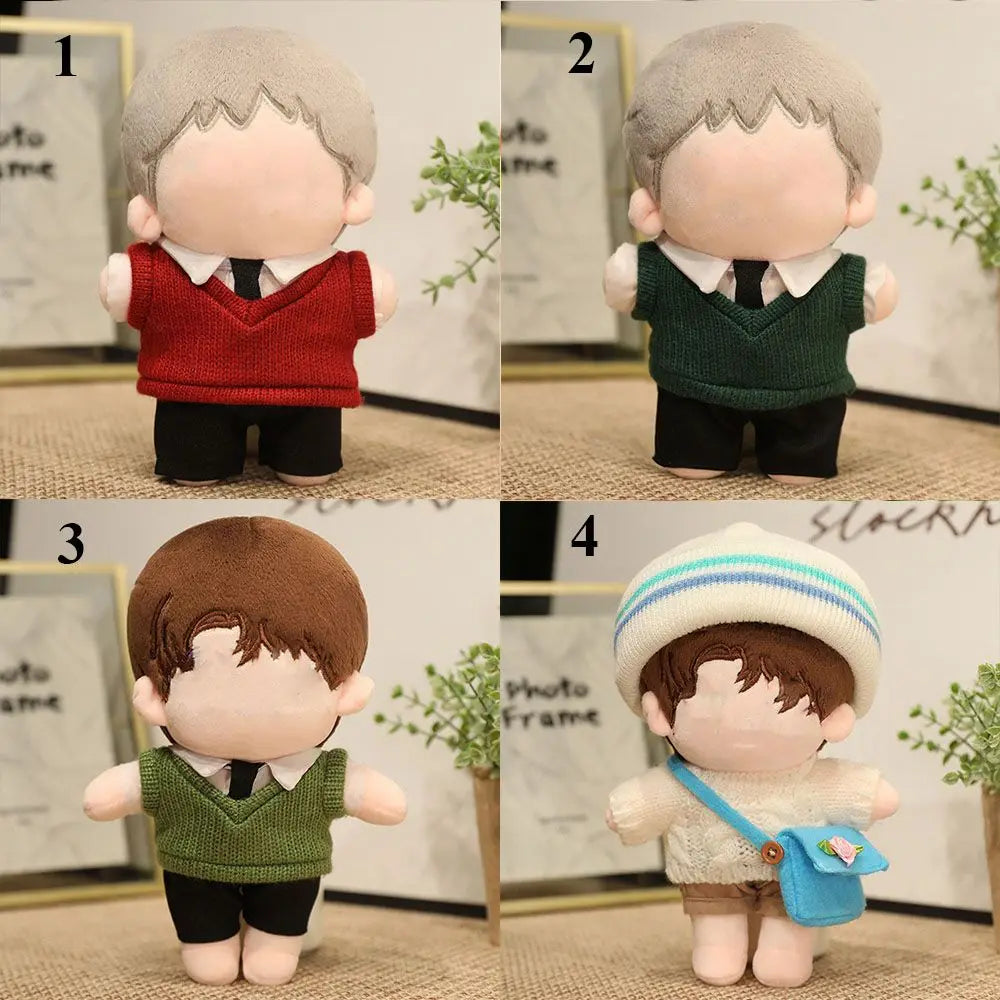New Doll Clothes for 20cm Dolls Overalls Accessories Plush Doll's Clothing Sweater Stuffed Toy Dolls Outfit for Korea Idol Dolls