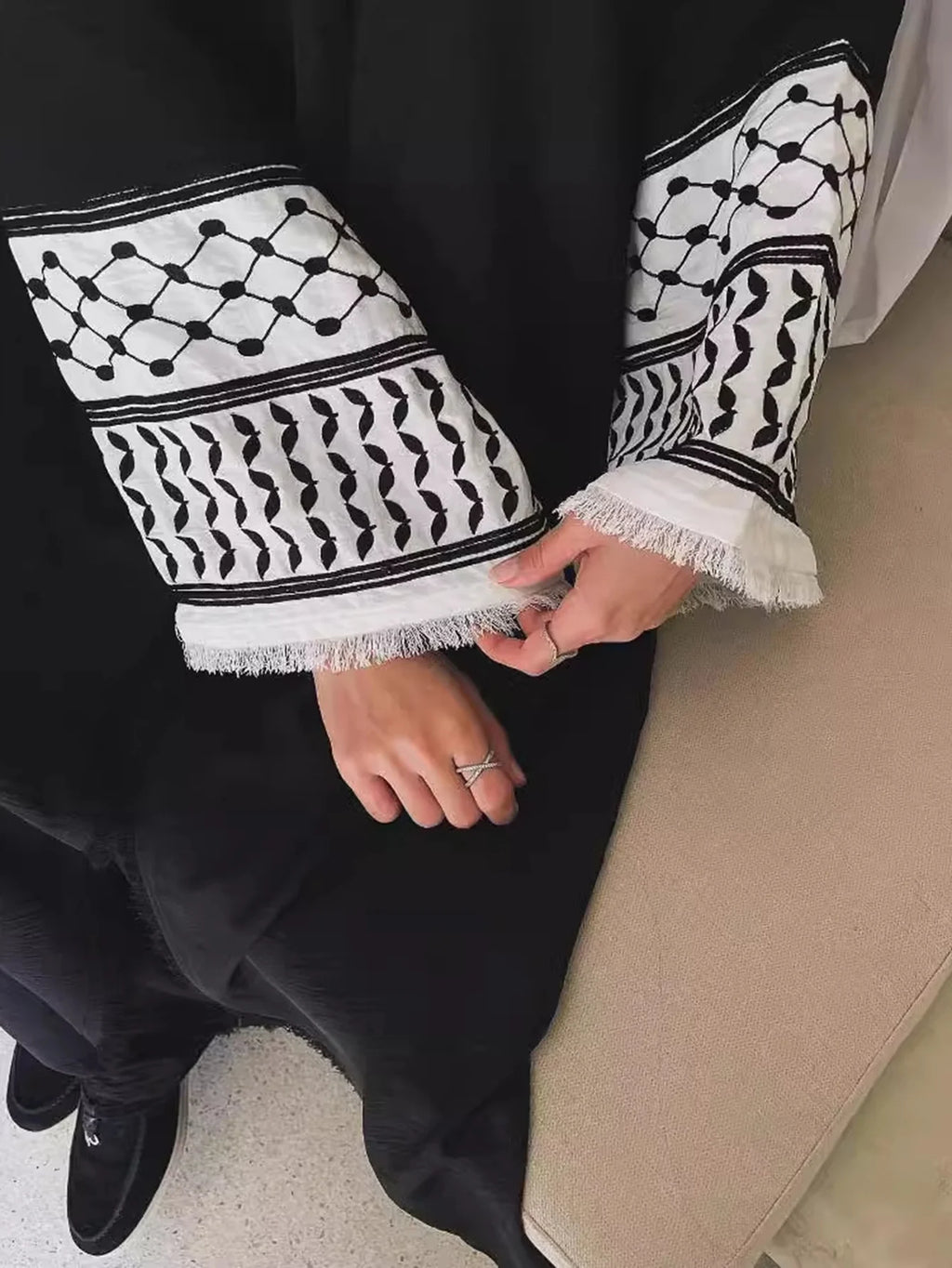Muslim Clothing  Women's Abaya Embroidered Chador Robe Remove Edge Covering the Whole Body Tradition Islam Ramadan Prayer Dress