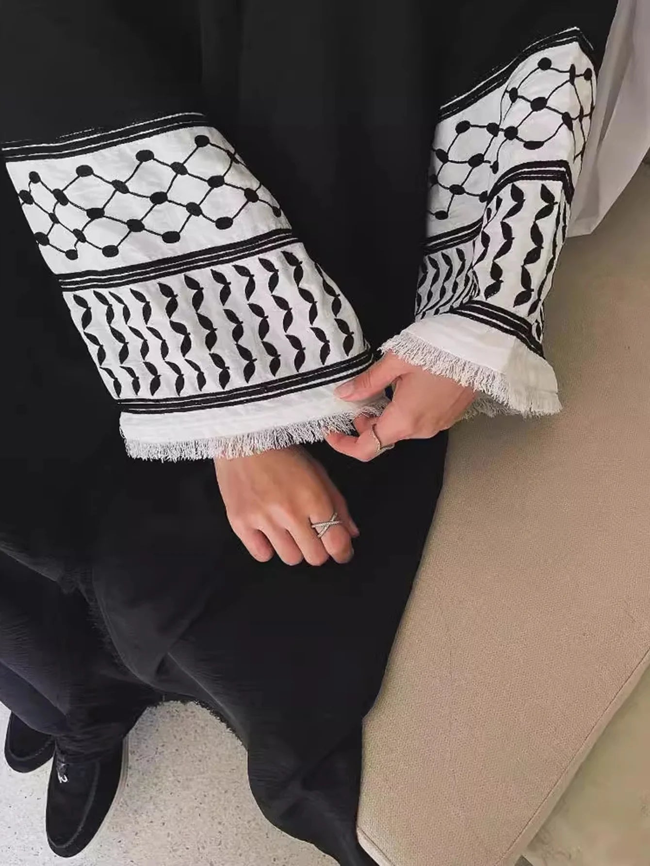 Muslim Clothing  Women's Abaya Embroidered Chador Robe Remove Edge Covering the Whole Body Tradition Islam Ramadan Prayer Dress