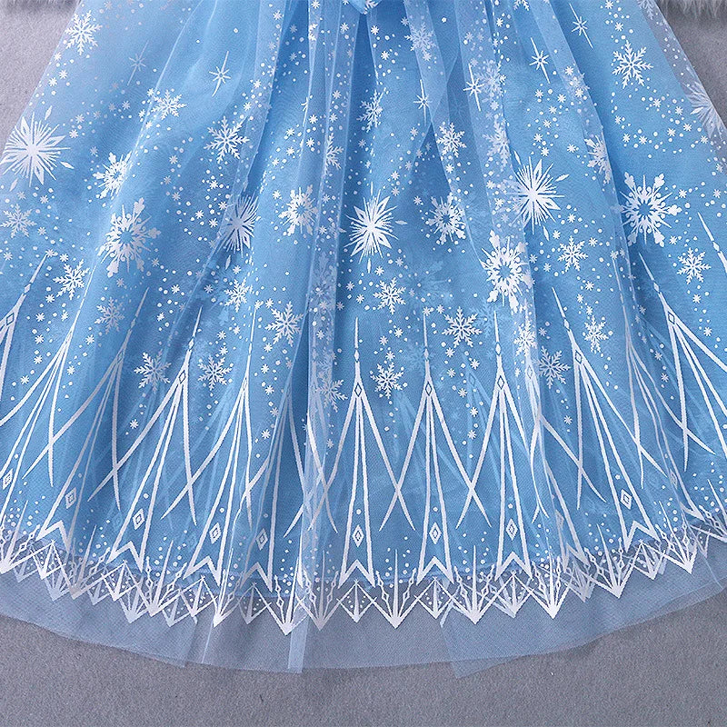 Girl Princess Cloak Children Sequin Mesh Hooded Cape Elsa Rapunzel Costume Halloween Birthday Party Clothing