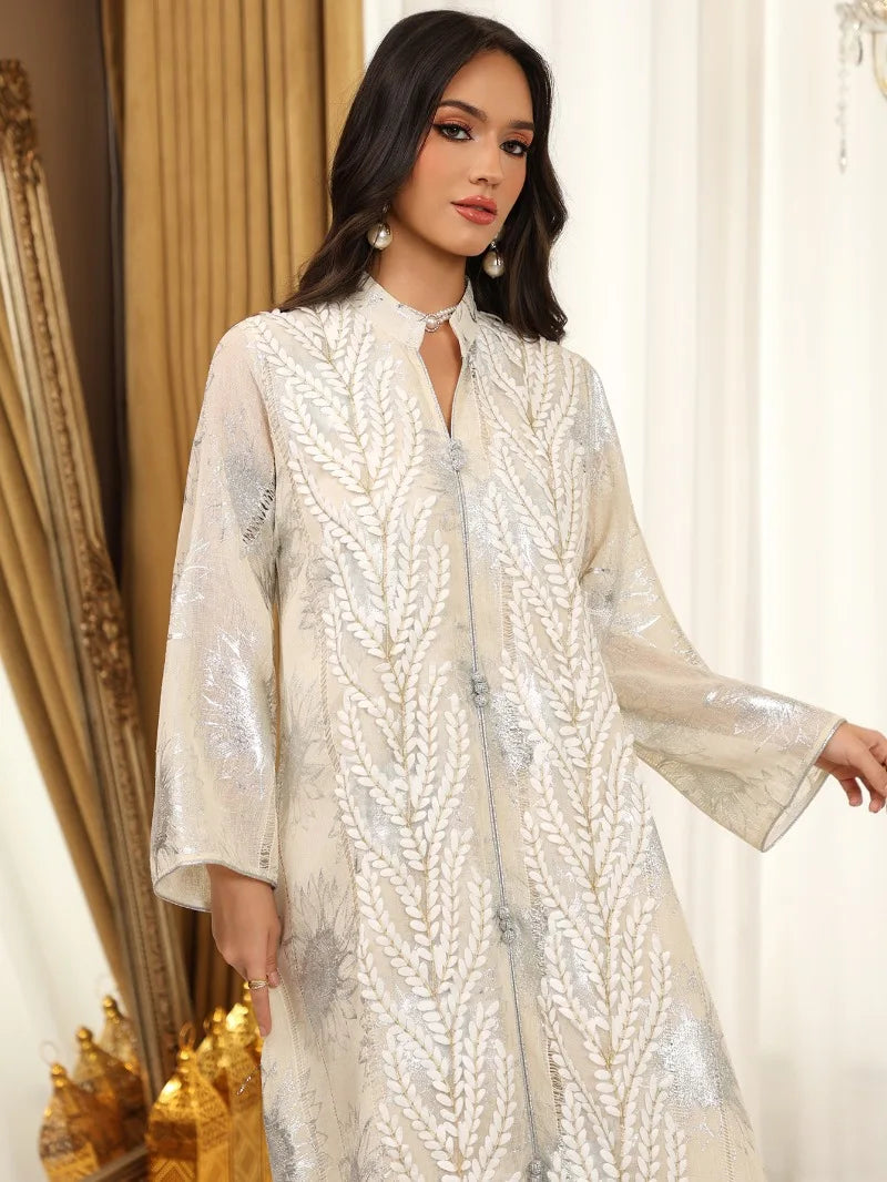 Luxury Embroidery Dubai Abaya Dress for Muslim Women Elegant Eid Islamic Party Jalabiya Clothing New Turkey Moroccan Kaftan Robe