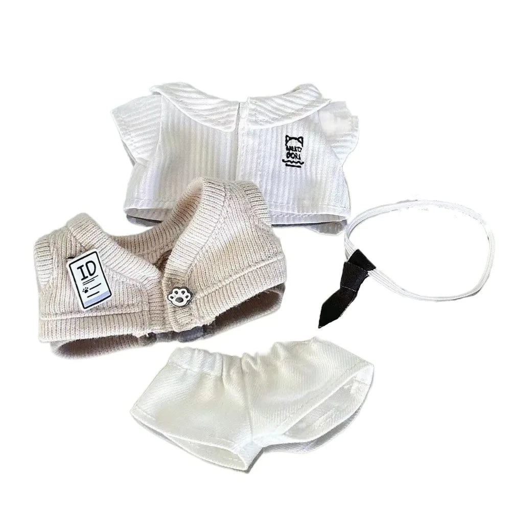 Clothes Uniform 10cm Cotton Clothes Pants T-shirt Clothes Outfit Shirt Suit Dress Up Set 10cm Cotton