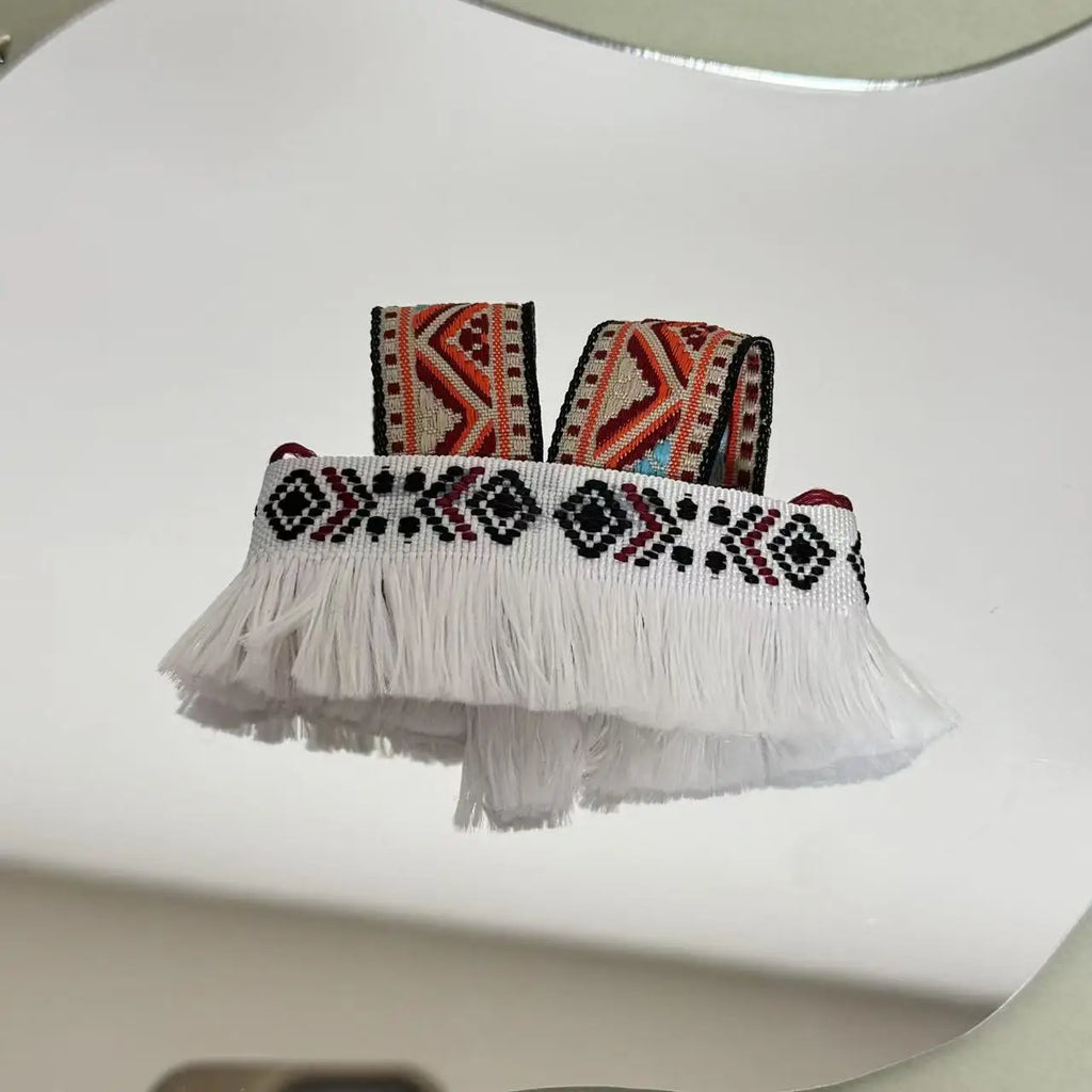 For Labubu Clothes Doll Accessories Zhuang Ethnic Clothing Headwear for Labubu V2 V1 Doll Clothing Cute Striped Cosplay Dress