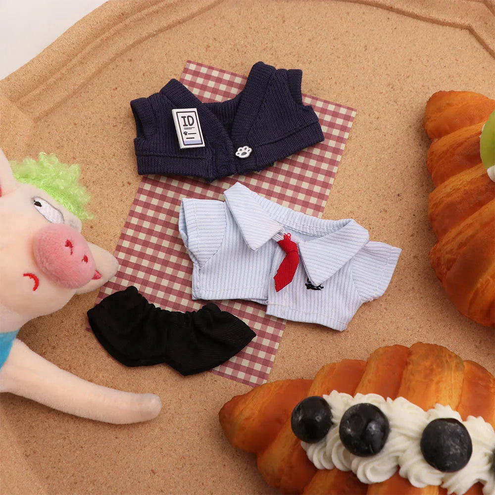 Clothes Uniform 10cm Cotton Clothes Pants T-shirt Clothes Outfit Shirt Suit Dress Up Set 10cm Cotton