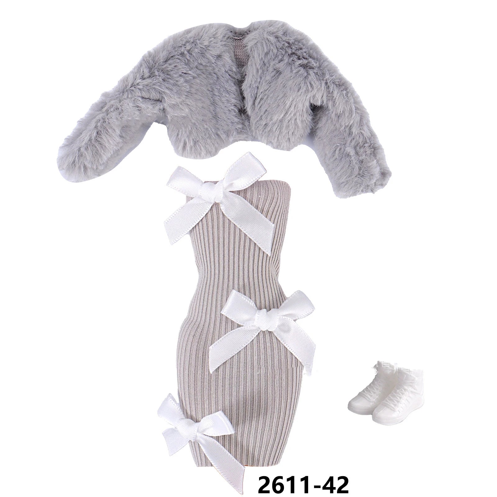 New 30cm Doll Clothes DIY Accessorie Toy Fashion Elegant Plush Jacket Girl Coat Luxury Dress Suit For 1/6 BJD FR Supermodel Doll
