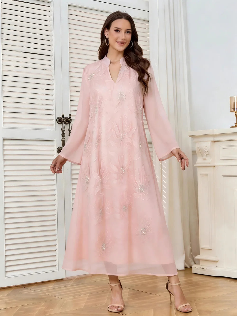Africa Clothing Women Middle East Muslim Dress Eid Arab Beaded Islam Femme Party Jalabiya Turkey Abaya Moroccan Kaftan Robe
