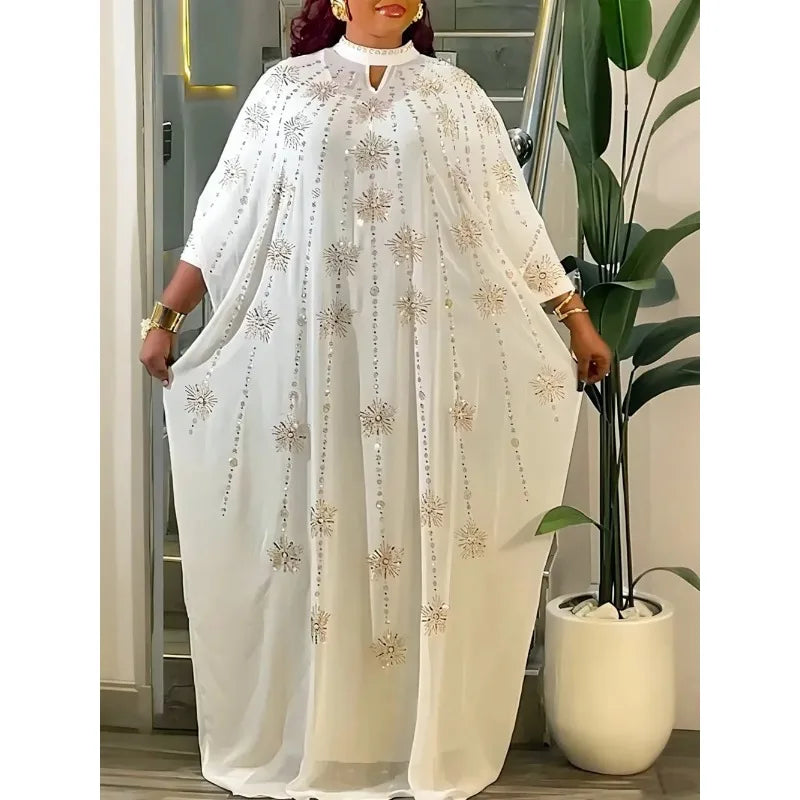 Abayas For Women Dubai African Muslim Fashion Dress Caftan Marocain Evening Party Dresses Chiffon Boubou Robe Djellaba Femme