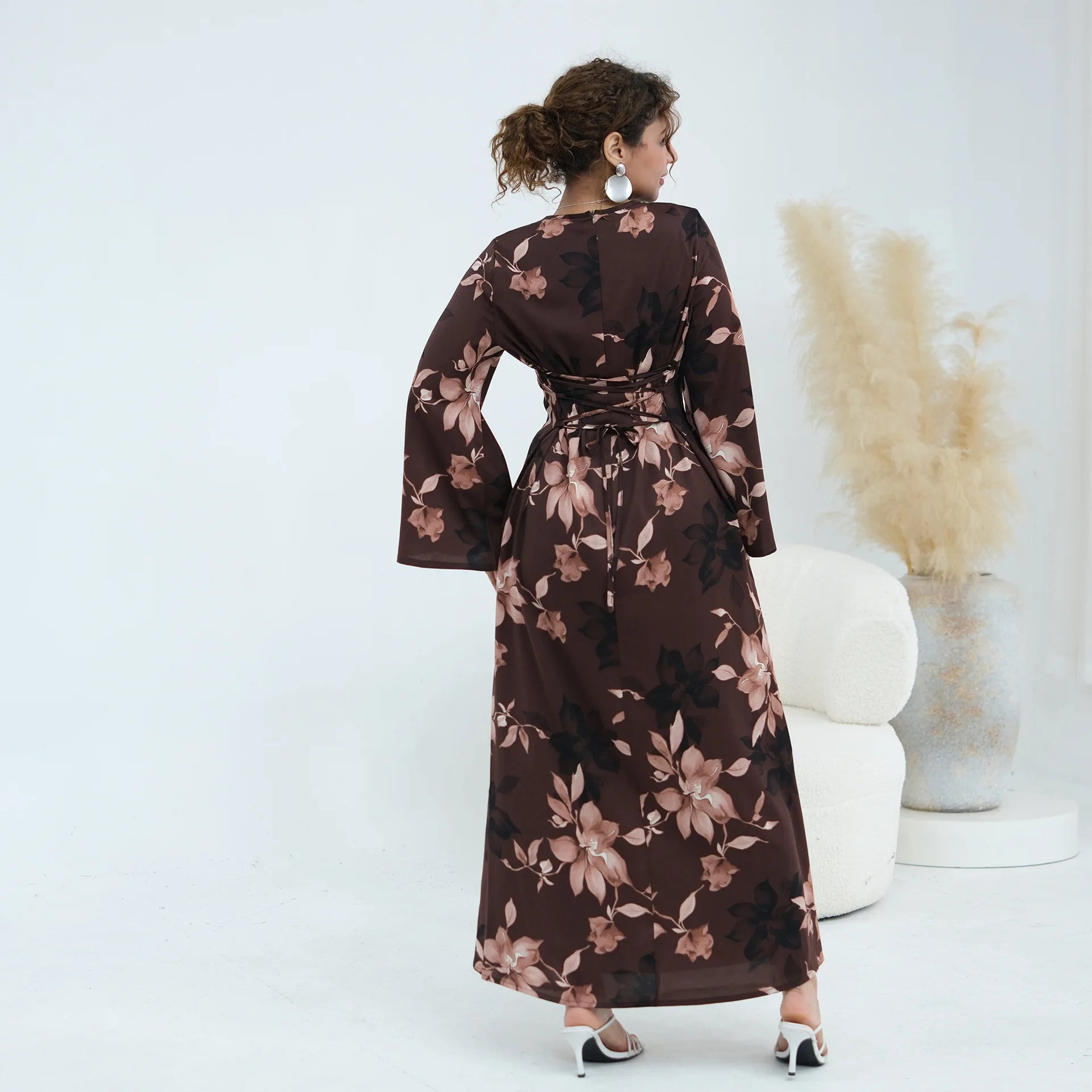 Zahraa Abaya 2026 Women's Dresses Islamic Clothing Printed Floral Abaya Modest Dresses Closed Abaya Women Muslim Dress Summer