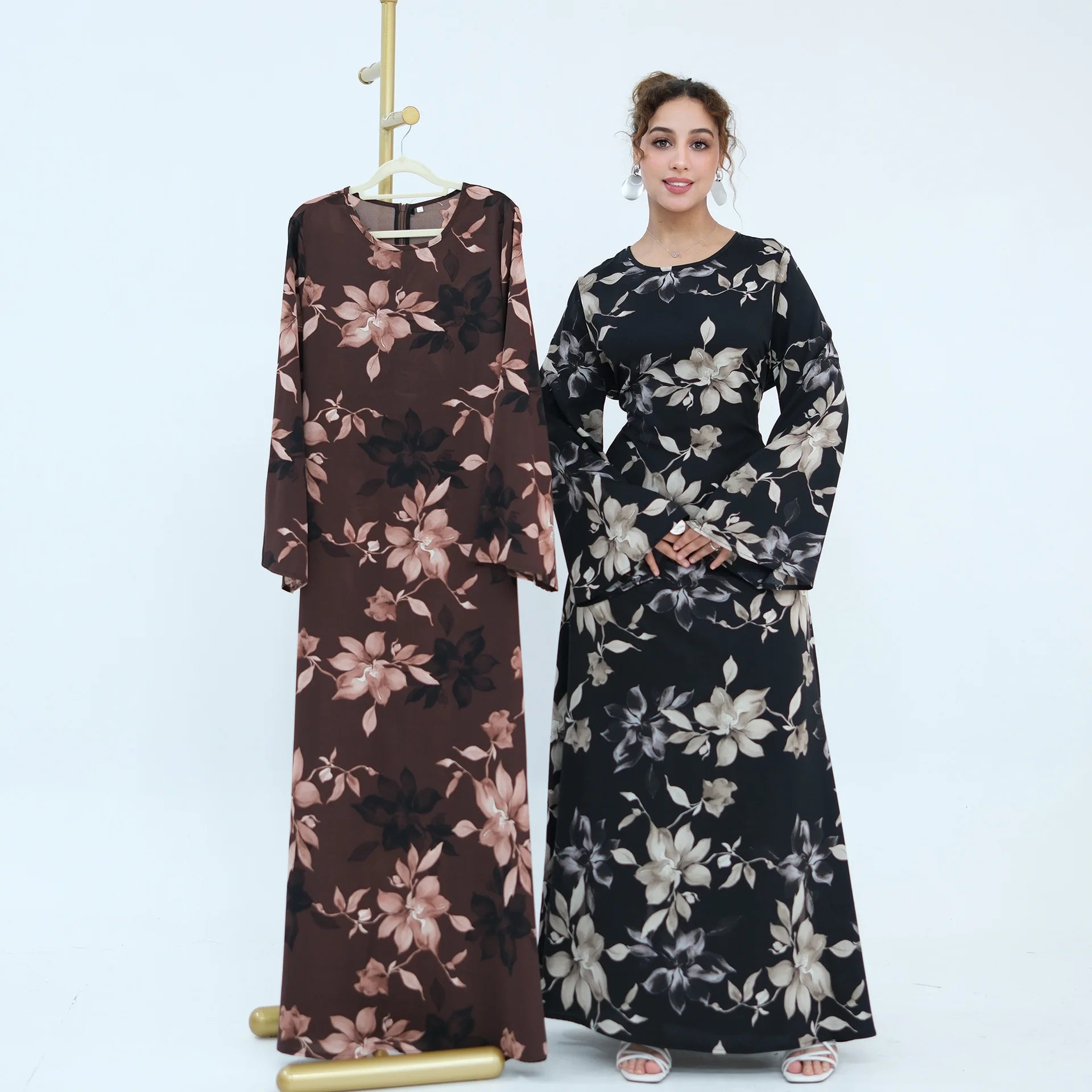 Zahraa Abaya 2026 Women's Dresses Islamic Clothing Printed Floral Abaya Modest Dresses Closed Abaya Women Muslim Dress Summer