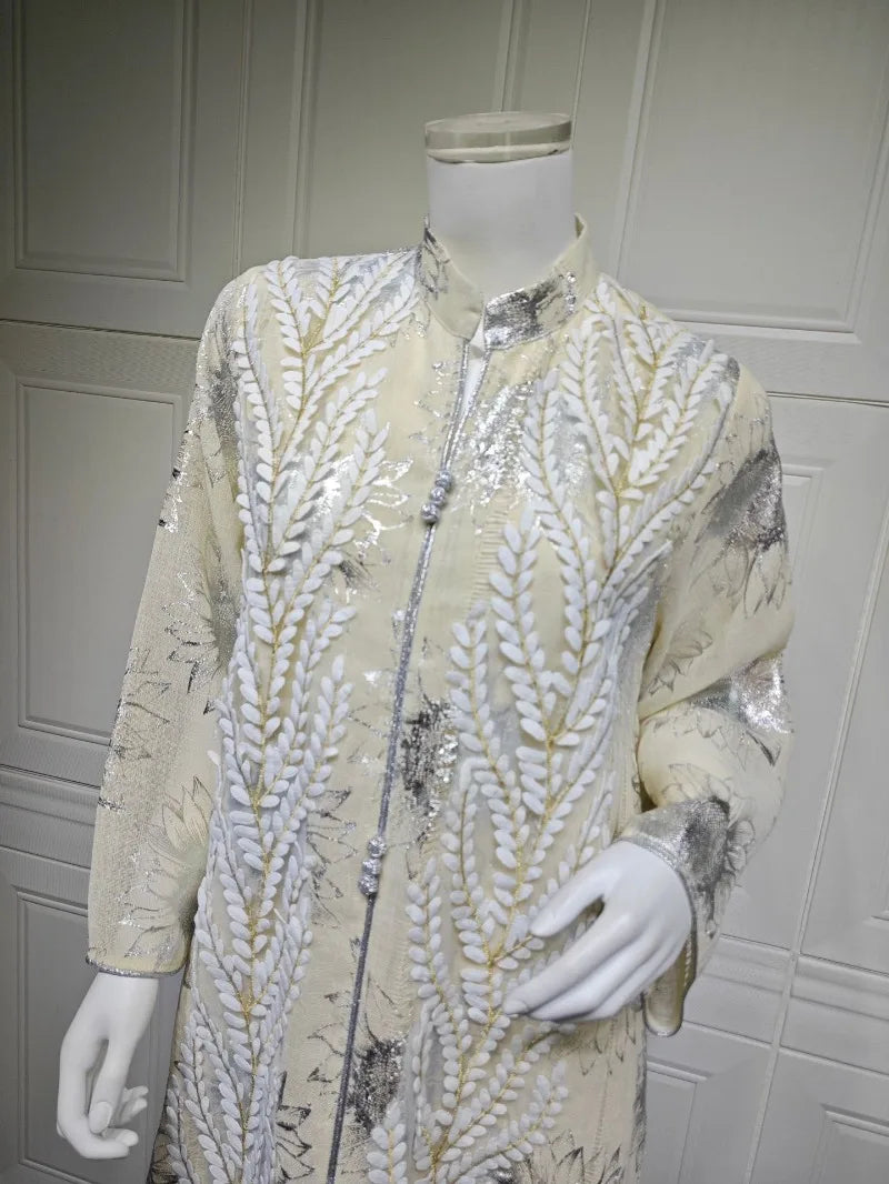 Luxury Embroidery Dubai Abaya Dress for Muslim Women Elegant Eid Islamic Party Jalabiya Clothing New Turkey Moroccan Kaftan Robe