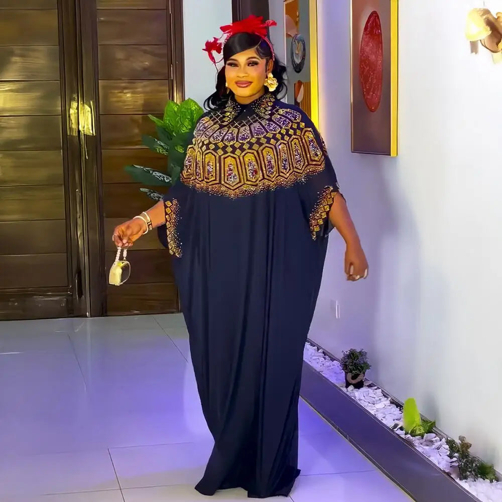 Luxury African Chiffon Dresses for Women Elegant Two-Piece Set Women Dress for Church turkey dress