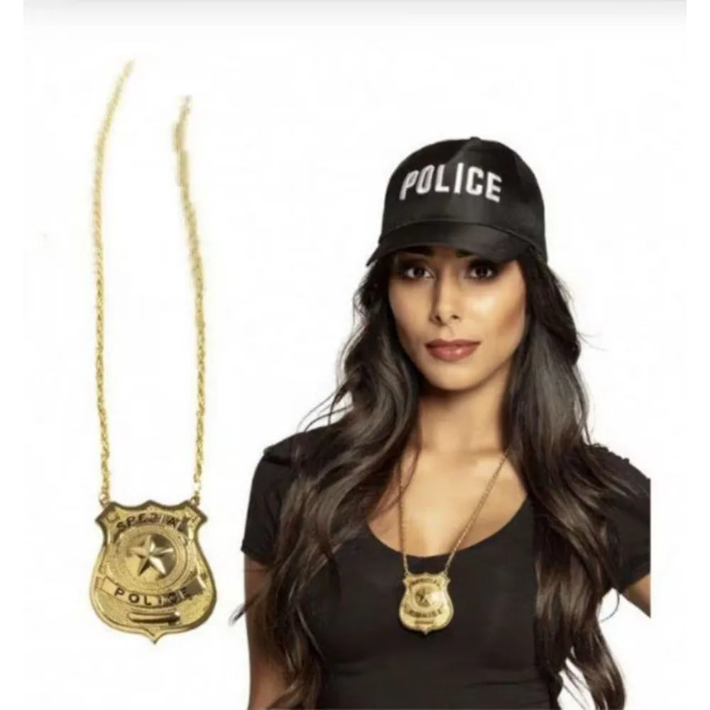 Police clothing accessories: badges, plastic walkie talkie props and other accessories  the ideal choice for dressing up parties