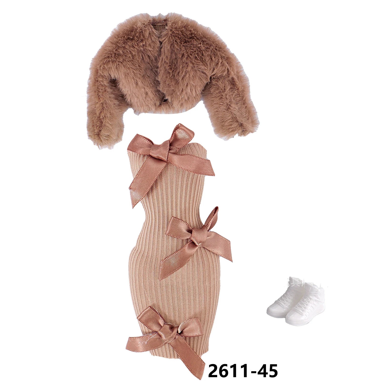 New 30cm Doll Clothes DIY Accessorie Toy Fashion Elegant Plush Jacket Girl Coat Luxury Dress Suit For 1/6 BJD FR Supermodel Doll