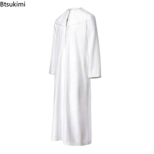 2026 Abaya Islamic Men Robe Muslims Dresses Djellaba Simple Fashion Applique Shirts Arabic Dress Men Ethnic Clothing Gift Thobe