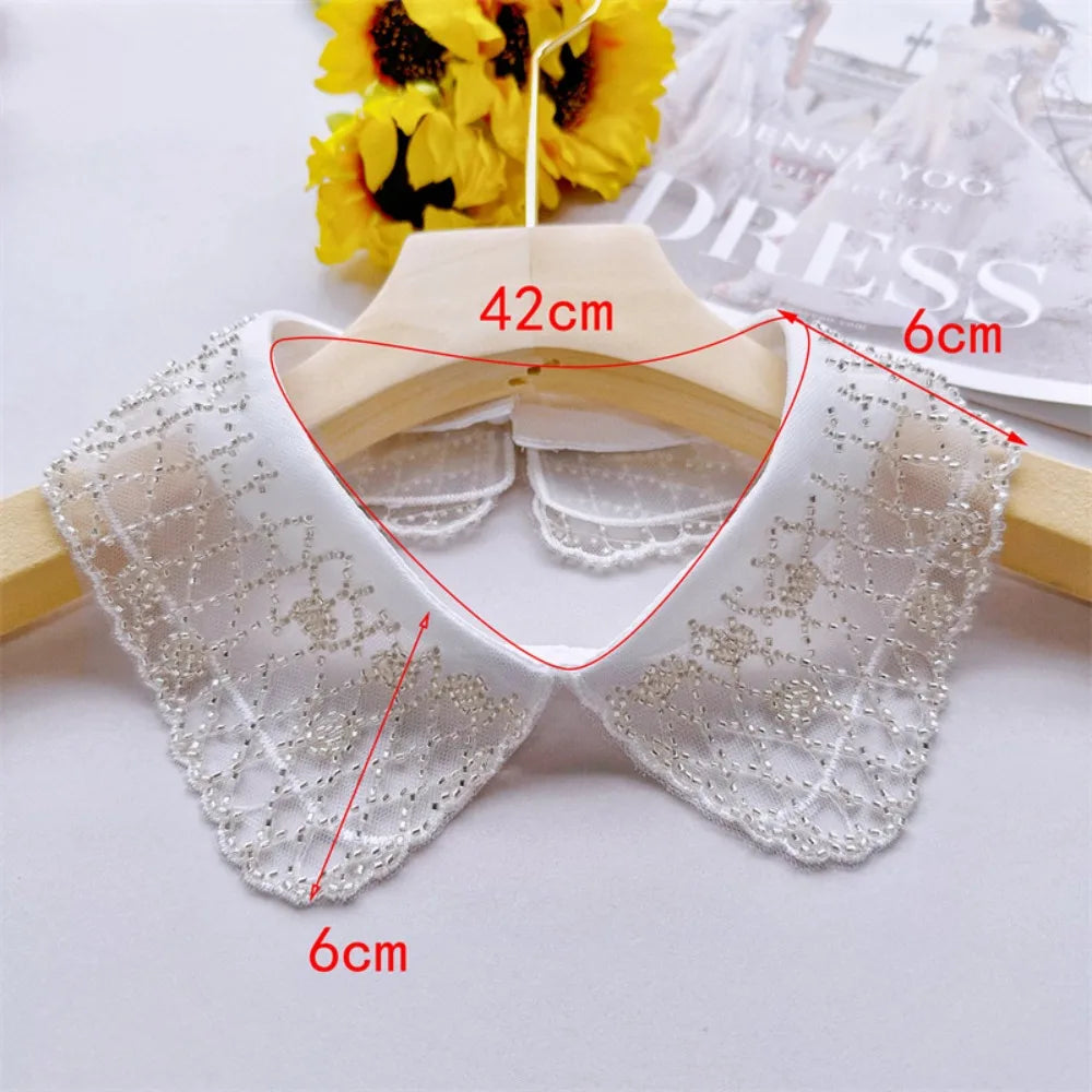 Clothing Accessory Women's Lace Collar New Lace Up Shawl Embroidered Bead Collar Detachable Shirt Dress Blouse Decor