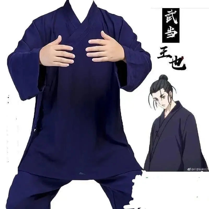 Traditionoal Taoism Robe Men Women Sanqing Collar Taoist Clothing Vintage Niche Tai Chi Costume Zen Tea Shop Pilgrimage Clothes