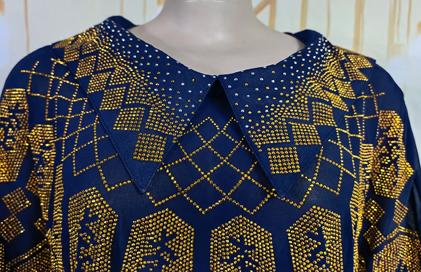 Luxury African Chiffon Dresses for Women Elegant Two-Piece Set Women Dress for Church turkey dress