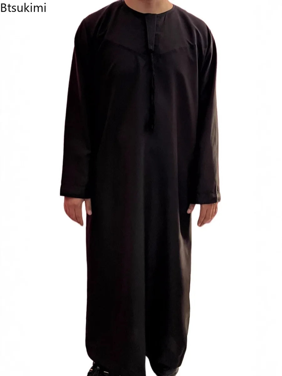 2026 Abaya Islamic Men Robe Muslims Dresses Djellaba Simple Fashion Applique Shirts Arabic Dress Men Ethnic Clothing Gift Thobe