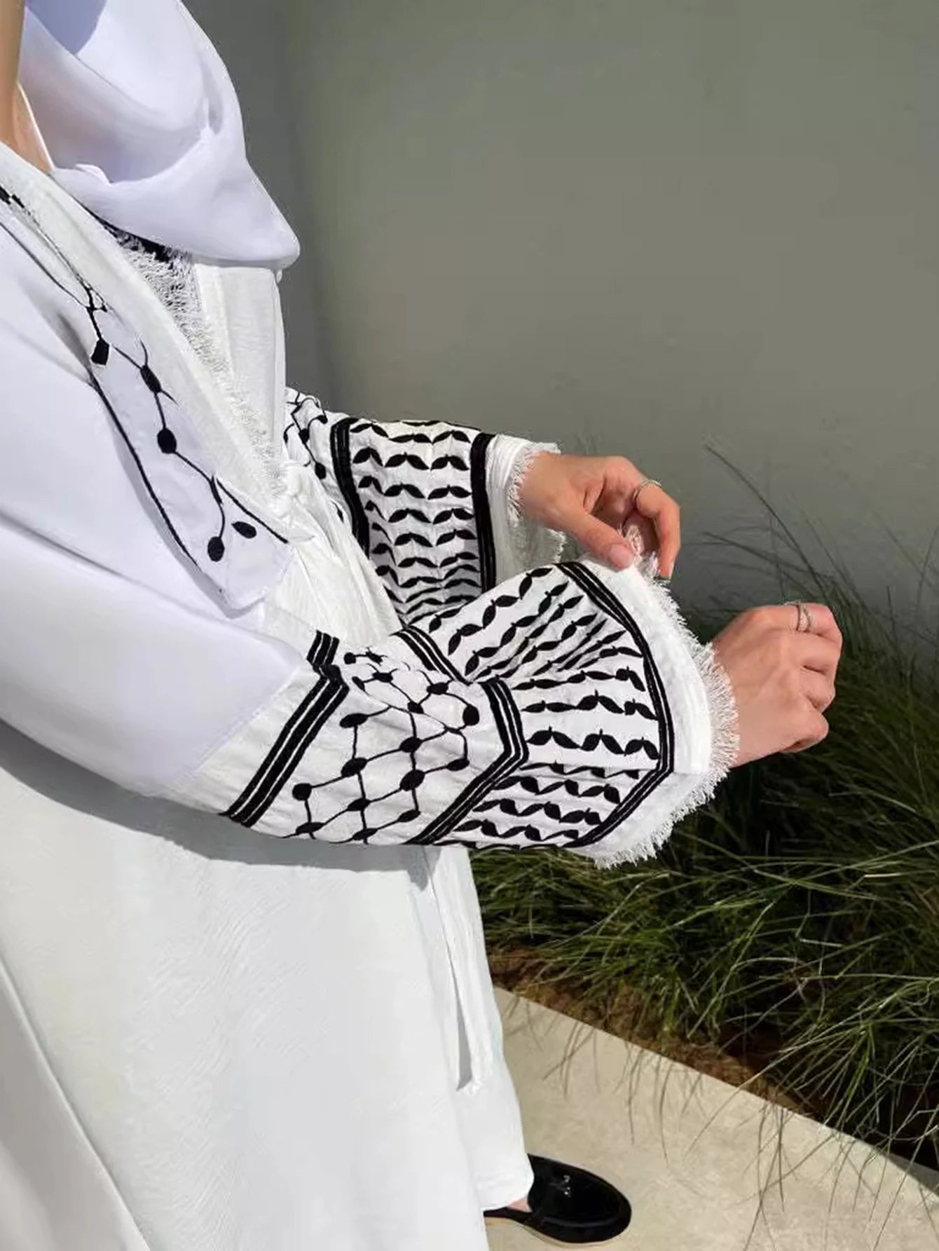 Muslim Clothing  Women's Abaya Embroidered Chador Robe Remove Edge Covering the Whole Body Tradition Islam Ramadan Prayer Dress