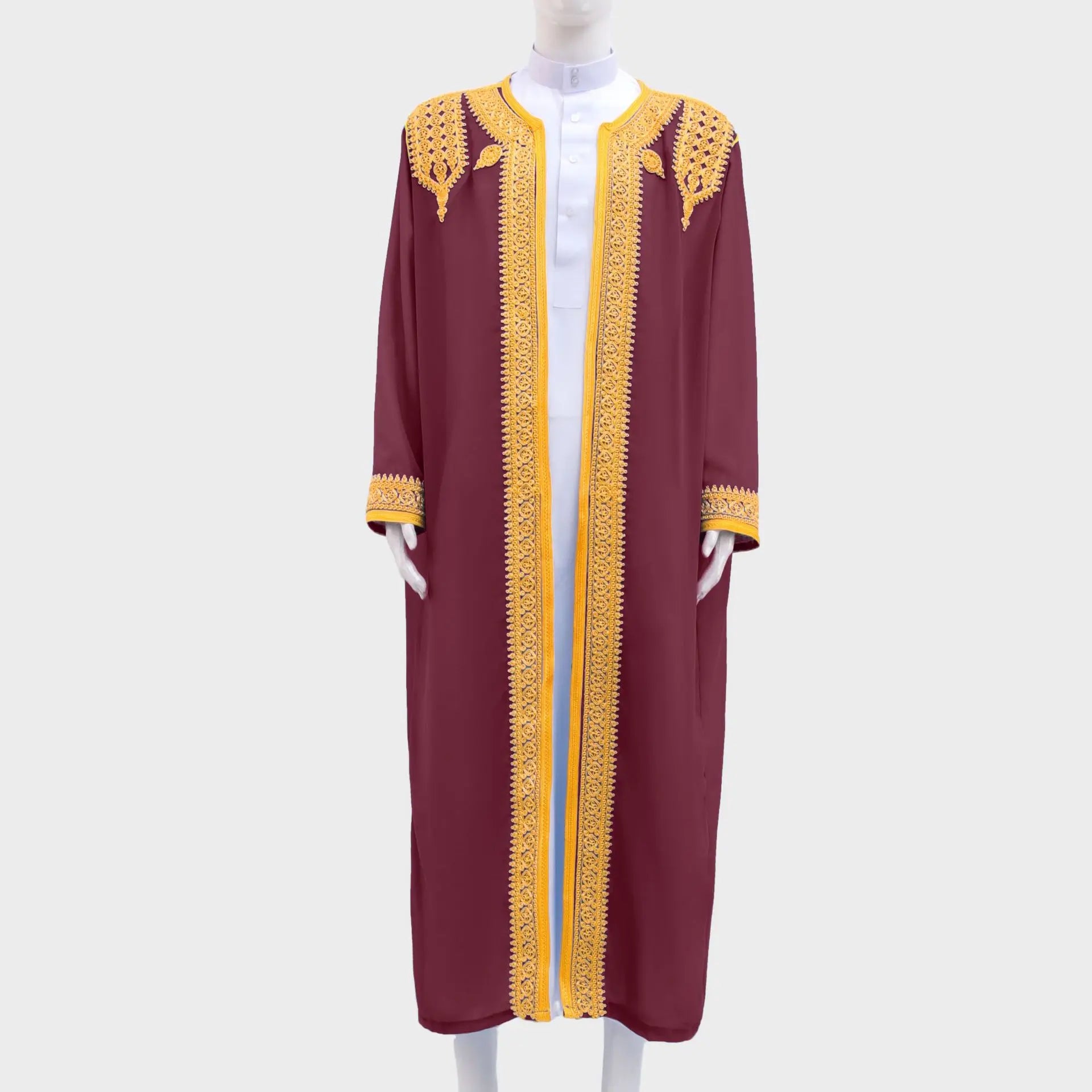 Eid Ramadan Islamic Clothing Men Kaftan Moroccan Kebaya Open Muslim Kimono Turkey Abaya East National Costume For Prayer Clothes