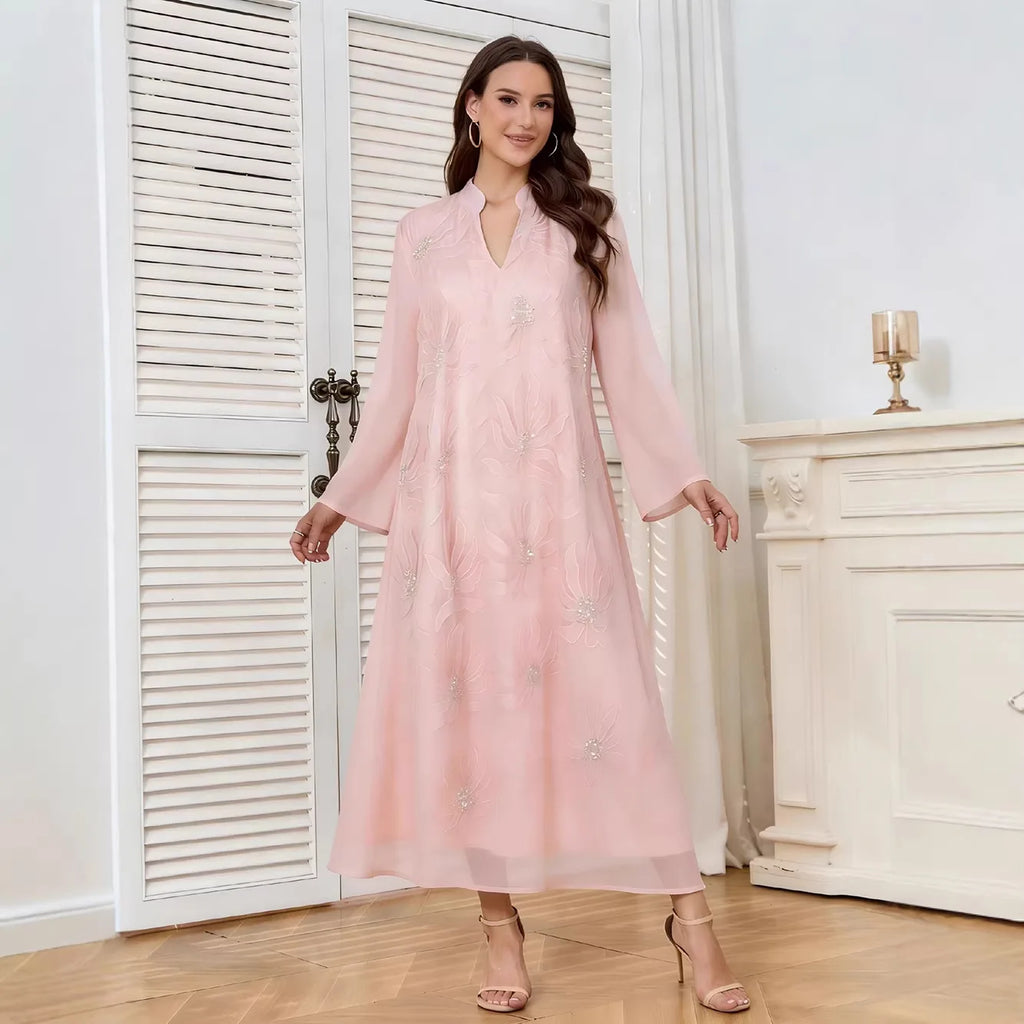 Africa Clothing Women Middle East Muslim Dress Eid Arab Beaded Islam Femme Party Jalabiya Turkey Abaya Moroccan Kaftan Robe